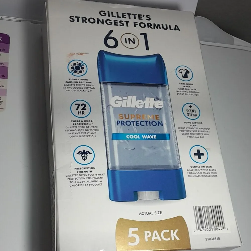 Gillette Supreme Protection Cool Wave Stick Antiperspirant 5pk 3.8oz